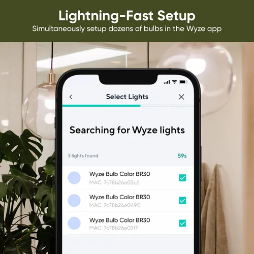 Miniatura 5 de Wyze Color de la bombilla, bombilla inteligente Wi-Fi BR30, base E26, equivalente a 75 W, 950 lúmenes, 16 millones de colores y blanco sintonizable
