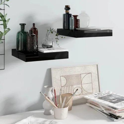 Miniatura 17 de Estantes flotantes de pared, juego de 4 estantes decorativos para montar en la pared, estante colgante con soportes invisibles para decoración