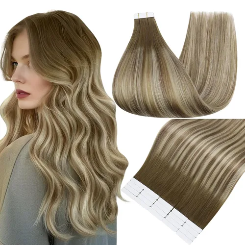 Miniatura 18 de Full Shine - Extensiones de cabello con cinta adhesiva de 18 pulgadas, extensiones de cabello Remy de 1.76 oz, extensiones de cabello lacio