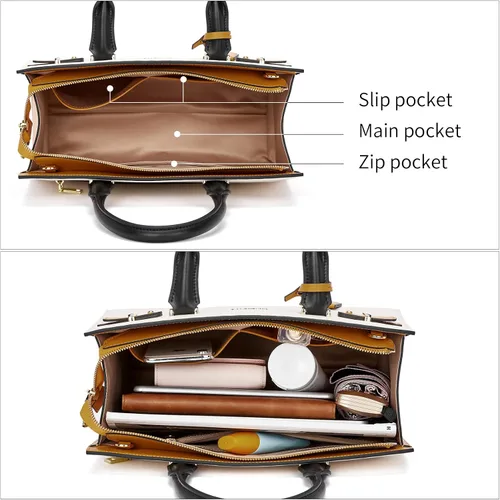 Miniatura 3 de BOSTANTEN Bolso de cuero para mujer, bolso de diseñador con asa superior, bolso cruzado, Bolsas colgantes de cuero para mujer