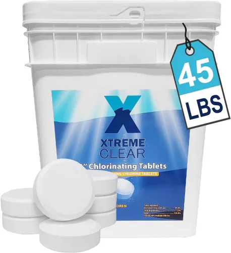 Miniatura 11 de XtremeClear - Tabletas de cloro estabilizadas de 3 pulgadas para desinfectar piscinas, envueltas individualmente, cloro de disolución lenta