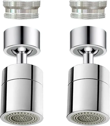 Aireador de grifo de 2 piezas, aireador giratorio de 360° para fregadero de cocina, giro de ángulo grande, cabezal de grifo rociador de doble