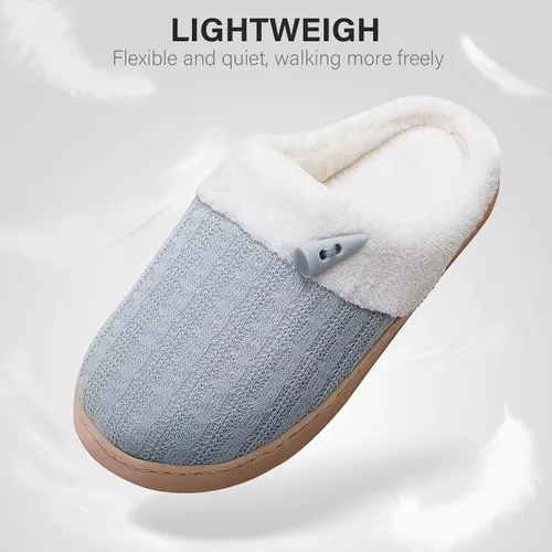 Miniatura 5 de NineCiFun Pantuflas para mujer, cómodas, ligeras, para casa, sin cordones, de espuma viscoelástica, para dormitorio, para interiores y exteriores