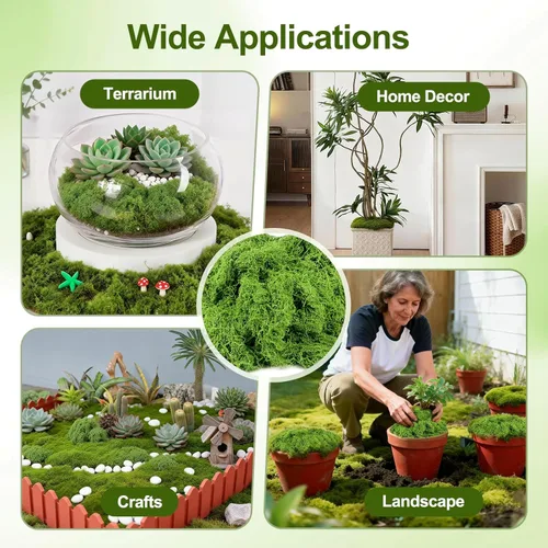 Miniatura 2 de Musgo verde falso de 5.3 onzas para plantas de interior, musgo artificial para manualidades, decoración floral de bricolaje, jardín de hadas, fiesta