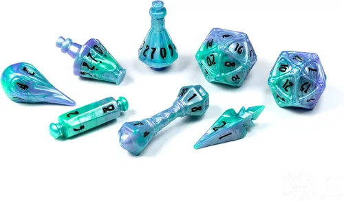 Miniatura 18 de PolyHero Wizard Dice Set – Acid Splash Polyheadral Shaped Dice for D&D & RPG - Role Playing Games 8-Piece Themed Set, Unique Gift for Tabletop
