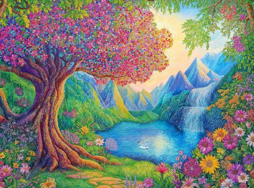 Miniatura 10 de Cross & Glory Sinfonía dorada de la dalia - Rompecabezas de 1000 piezas para adultos Rompecabezas de arte de mosaico floral vibrante Obra
