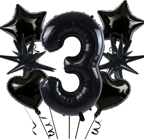 Miniatura 10 de TONIFUL Globos grandes de helio de letras B negras grandes de 40 pulgadas, globos de aluminio Mylar para decoración de suministros de fiesta