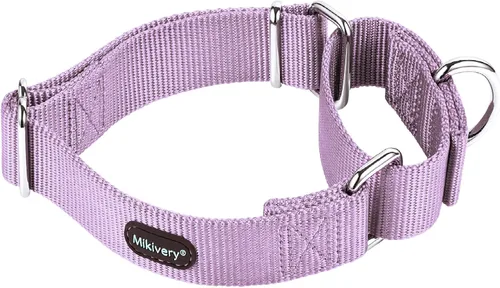 Miniatura 18 de Mikivery Martingale - Collar de nailon ajustable y de entrenamiento de seguridad, colorido y cómodo, con hebilla de metal, collares para mascotas