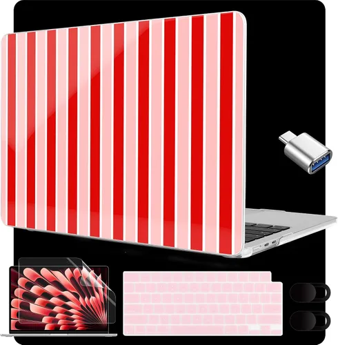 Miniatura 34 de MEEgoodo Funda para MacBook Air M5/M4/M3/M2 de 15 pulgadas 2026 2025 2024 2023, funda compatible con el modelo (A3448/A3241/A3114/A2941)