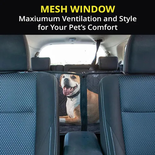 Miniatura 3 de Meadowlark Funda de asiento de coche prémium para perro con ventana de malla, antideslizante, repelente al agua para mascotas y camiones