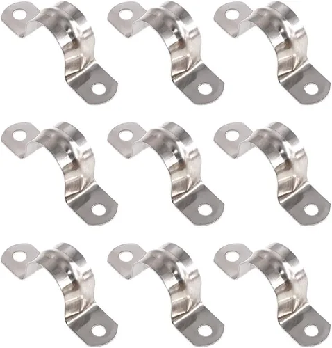 Keadic 30 Uds. M25 Correa de dos agujeros con soporte en U, clips de tensión de acero inoxidable para tubos rígidos, para tuberías