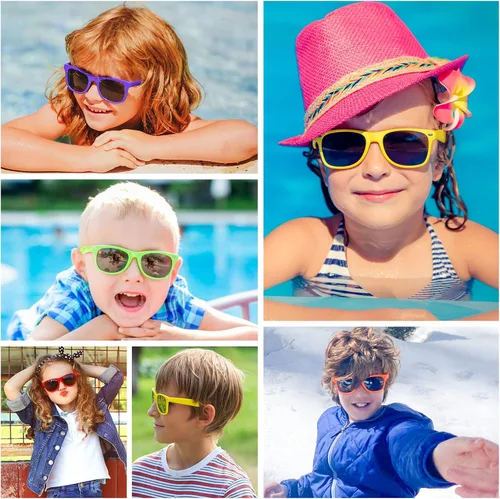 Miniatura 6 de MIAHART Gafas de sol de fiesta para niños, gafas de colores neón a granel para verano, playa, piscina, fiesta, carnaval, premios de fiesta