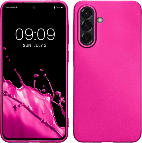 Miniatura 121 de kwmobile Funda compatible con Samsung Galaxy A23 4G / 5G - Funda de silicona TPU metálica suave y delgada - Rojo oscuro metálico