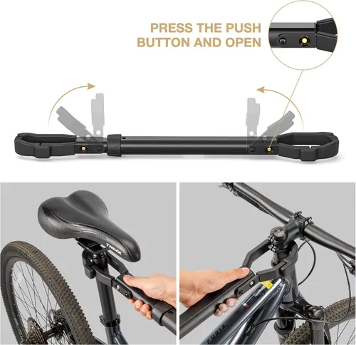 Miniatura 3 de Adaptador de barra transversal de bicicleta para portabicicletas – Barra transversal de tubo superior ajustable – Barra adaptadora de bicicleta