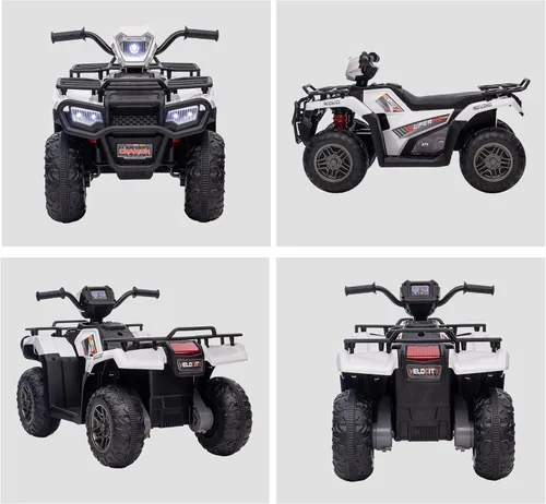 Miniatura 8 de Aosom ATV eléctrico para niños, 12 V, 4 ruedas, 2.5 MPH con faro, música, MP3, neumáticos con pisadas, cuatrimoto a batería para niños de 3 a 5