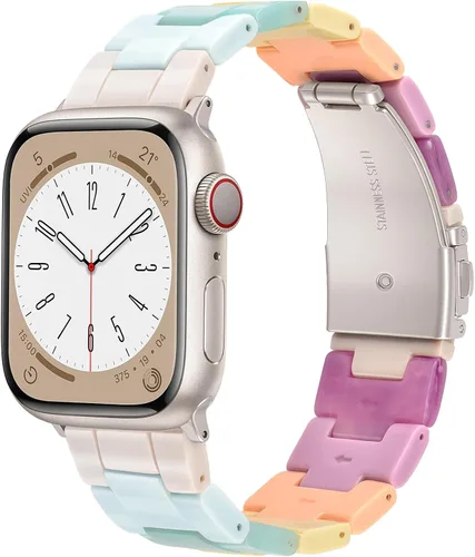 Miniatura 33 de V-MORO - Correas de resina compatibles con Apple Watch Series 11/10/9/8/7 y SE/6/5/4/3/2/1/SE3 de 1.49, 1.57, 1.61, 1.65 pulgadas, correa ligera