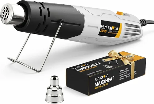 BATAVIA - Pistola de aire caliente de calor rápido de 380 W con tecnología de calor uniforme y fusibles de doble protección, 2 temperaturas