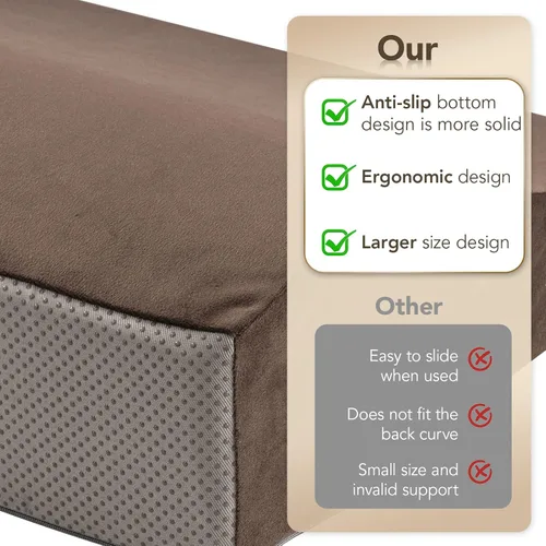 Miniatura 7 de SofGlowly Almohada de apoyo lumbar para reclinable, cojín grande de espuma viscoelástica para respaldo de sofá y silla de juegos, almohada