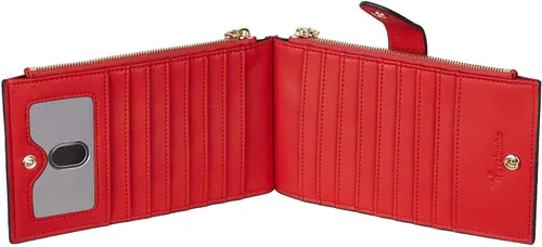 Miniatura 4 de Travelambo Billeteras de cuero para mujer, delgada, con bloqueo RFID, billetera plegable para tarjetas de crédito, Rojo Clásico, Moda