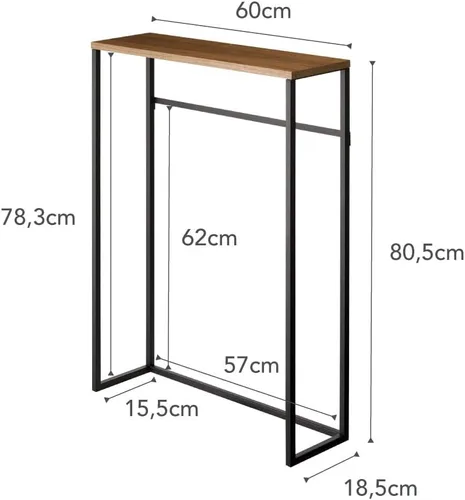 Miniatura 9 de YAMAZAKI Home - Mesa consola delgada – Mesa de entrada estrecha (24 pulgadas) con ganchos, mesa delgada ultra poco profunda para espacios pequeños