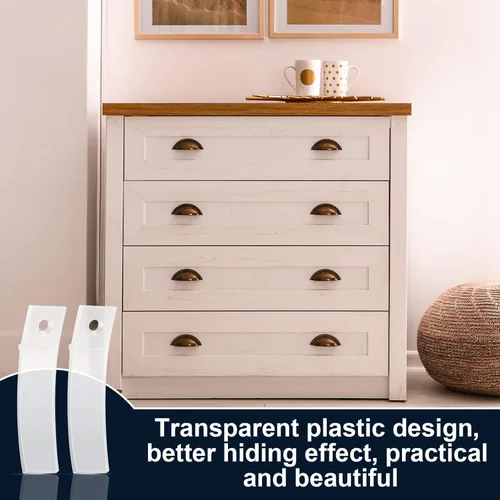 Miniatura 5 de Topes antideslizantes para cajones de plástico PVC transparente para aparador con tornillos de acero inoxidable para muebles de repuesto