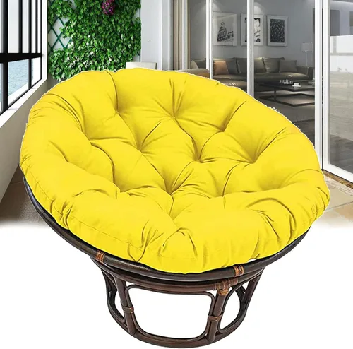 Miniatura 12 de Papasan - Cojines redondos para silla, cojines para asiento de nido de huevos, suave y grueso, impermeable, para muebles de interior y exterior