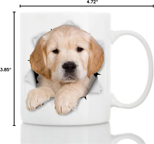 Miniatura 7 de Golden Retriever - Taza de café divertida de cerámica, regalo perfecto para amantes de los perros, taza de café Golden Retriever, gran cumpleaños