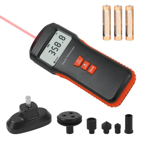 Tacómetro tacómetro digital de contacto y sin contacto 4 modo de prueba Tacómetro de foto láser 1.0 ~ 99999RPM Tacómetro RPM de alta precisión con 4