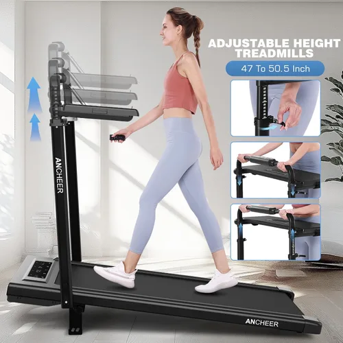 Miniatura 3 de Walking Pad Treadmill Desk with Handle Bar&Adjustable Height, 3.5HP Ultra-Quiet Under Desk Treadmill, 15% Incline, 7.5 MPH Speed, 450 LBS Capacity