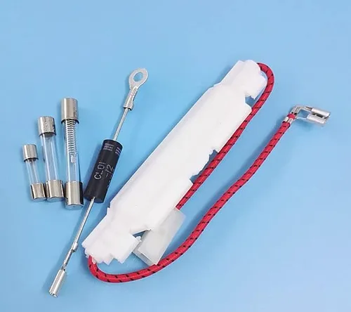 Miniatura 3 de Piezas del horno de microondas: Fusible de alimentación con montaje de alto voltaje de carcasa y accesorios de diodo unidireccional Se adapta a