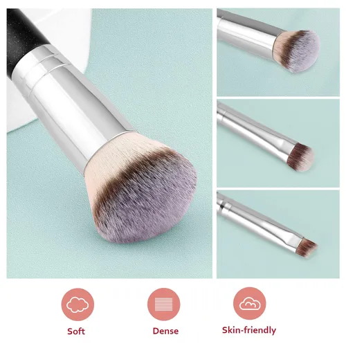 Miniatura 3 de START MAKERS - Brochas de maquillaje de doble punta para base, 2 en 1, cepillo corrector para cara, cejas, sombra de ojos, para líquidos, polvos