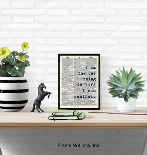 Miniatura 5 de Decoración de Pared con Cita Inspiradora Arte de Diccionario - 8x10 Impresión Reciclada Decoración Motivacional para Hogar para Dormitorio, Oficina