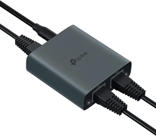 Miniatura 2 de TP-Link Divisor Ethernet 1 a 2, 1000 Mbps de alta velocidad de doble puerto divisor de Internet, compatible con Cat8/7/6/5e/5, cables USB-C