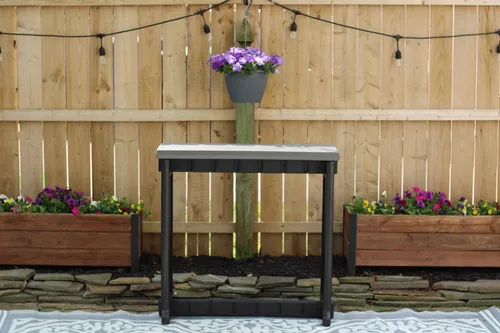 Miniatura 3 de Barra individual gris oscuro superior y base negra, ideal para patio, bañera de hidromasaje, patio trasero, diseño duradero resistente a