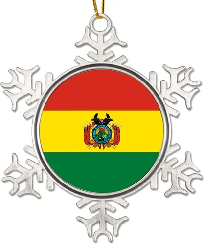 Miniatura 15 de Adorno de decoración de árbol de Argelia, bandera de Argelia, novedad de metal, copo de nieve, adorno de Navidad, bandera nacional, recuerdo