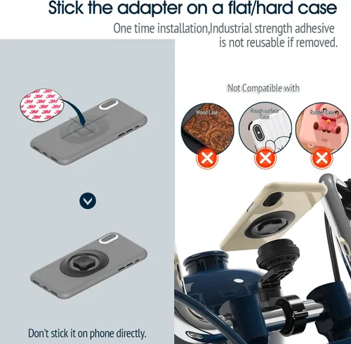 Miniatura 8 de Soporte de teléfono para motocicleta, soporte para teléfono celular con módulo amortiguador de vibraciones, soporte de manillar de bicicleta frontal