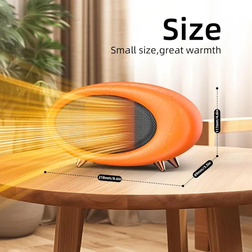Miniatura 5 de Calentador de espacio, calentador de escritorio pequeño de 600 W para uso en interiores, calentadores de escritorio personales de seguridad rápida