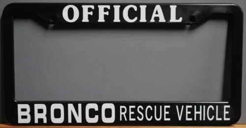 Marco oficial de matrícula de vehículo de rescate blanco, 6 x 12 pulgadas, soporte para etiquetas Bronco Jeep Wrangler Willys Rubicon Gladiator 4x4