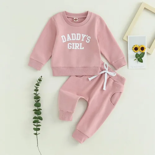 Miniatura 2 de FIOMVA Daddys - Conjunto de 2 piezas para bebé y niña, sudadera con pantalones para otoño e invierno