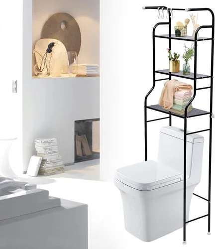 Miniatura 10 de Bathroom Organizer, Over The Toilet Storage, Adjustable Shelves for Small Room, Saver Space, Freestanding Above Toilet with Toilet Paper Holder and
