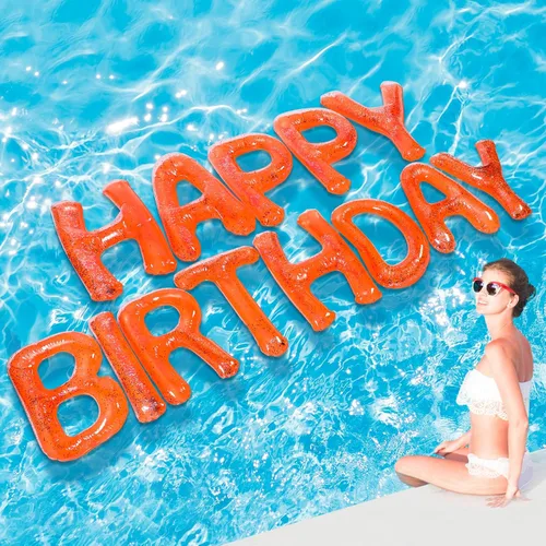 Miniatura 19 de Shappy Globos flotantes grandes de letras flotantes de 20 pulgadas con puntos adhesivos, decoraciones inflables de piscina para fiesta de cumpleaños