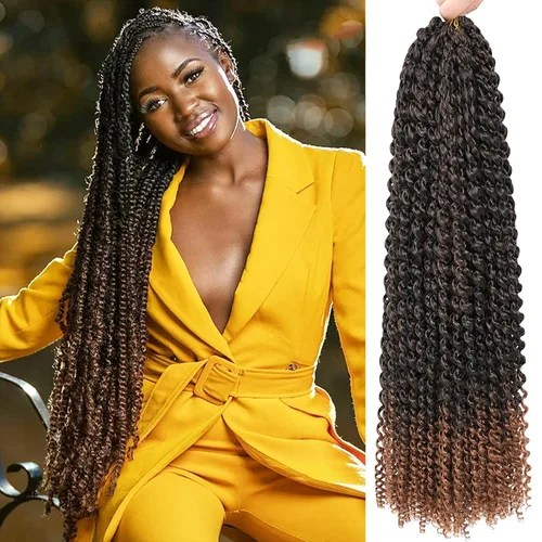 Miniatura 57 de Cabello Passion Twist de 24 pulgadas, 8 paquetes de cabello Passion Twist de ganchillo para mujeres, cabello trenzado Passion Twists largo bohemio