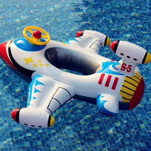Miniatura 7 de Flotador inflable de piscina para bebé, barco flotante con cuerno de volante para niños pequeños de 1 a 4 años de edad para niños y niñas, inflable