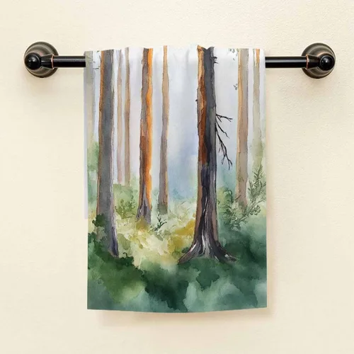 Miniatura 3 de HGOD DESIGNS Toallas de mano con acuarela, árbol natural, toalla de mano suave para baño, cocina, yoga, gimnasio, toallas decorativas de 15 x 30