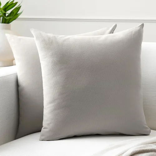 Miniatura 89 de Encasa XO Juego de 2 fundas de almohada de 12 x 12 pulgadas, color beige, sin rellenos, fundas de almohada de algodón para sala de estar, cama