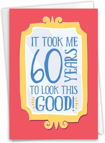 Miniatura 10 de NobleWorks - Tarjeta de cumpleaños número 60 con sobre - Divertida tarjeta de notas para niños de 60 años, felicitaciones de papelería - Ecuación