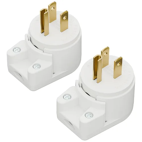 Miniatura 23 de Nema 5-15P Enchufe de ángulo recto de 90 grados, enchufe Plugrand 15A 125V en ángulo, enchufes de CA de 3 clavijas DIY de 3 clavijas, enchufes de CA
