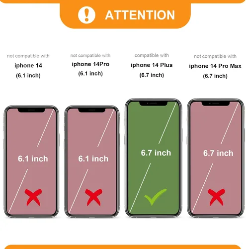 Miniatura 2 de Bocasal Funda tipo cartera cruzada para iPhone 14 Plus, bloqueo RFID, de piel sintética, con cremallera, funda tipo cartera con función atril y Negro