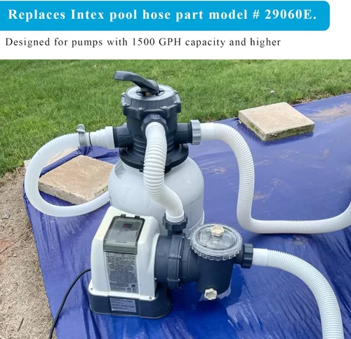 Miniatura 5 de Manguera de bomba de piscina de 1.5 pulgadas para bomba de filtro de arena Intex y sistema de agua salada, manguera de filtro de arena de piscina