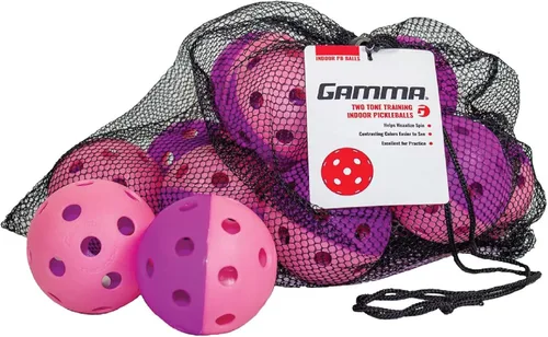 Gamma Pickleball de entrenamiento al aire libre de dos tonos, rojo/naranja, amarillo/rojo, verde/morado, práctica, alta visibilidad, rebote